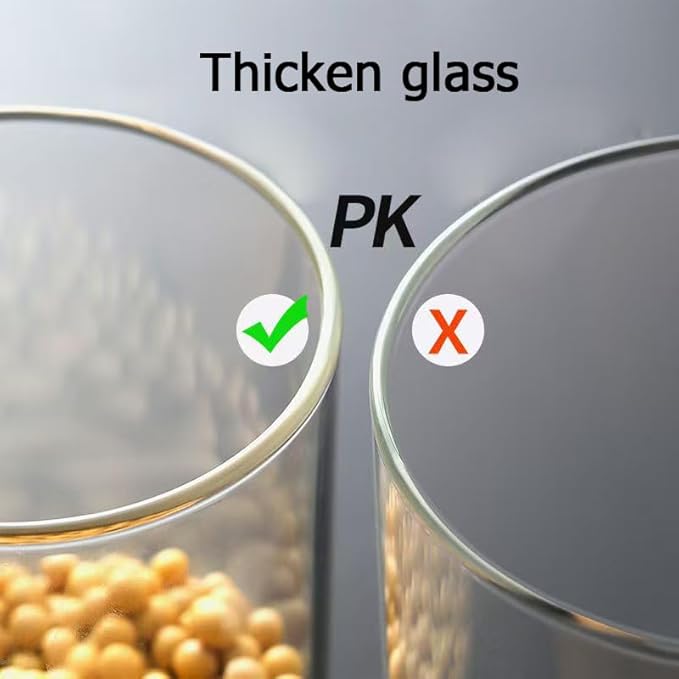 6 Pack Glass Jar with Airtight Bamboo Lid and White 132 Kichen Pantry Labels Preprinted - 28 Oz Clear Round Glass Food Storage Containers set For Tea Coffee Bean Cookie