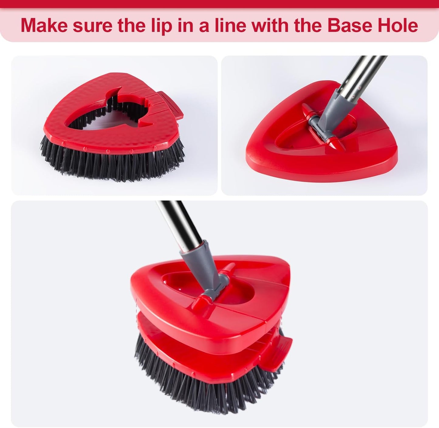 Scrub Brush Head Replacement Compatible with O Cedar EasyWring Spin Mop 1-Tank System, Floor Scrubber Head, Shower Scrub Brush with Hard Bristles for Cleaning & Scrubbing