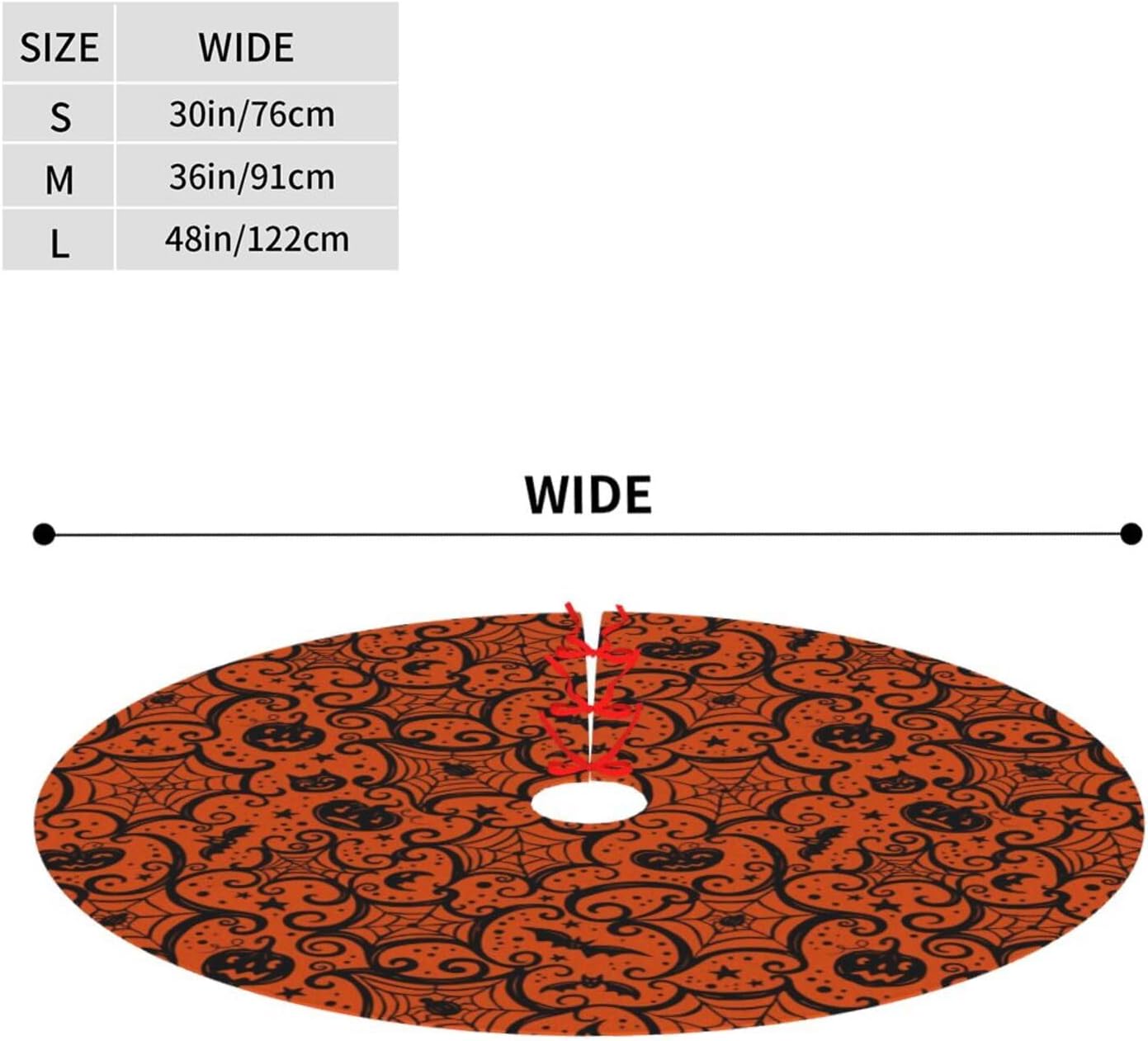 Christmas Tree Skirt,Halloween Pumpkin Xmas Tree Skirt Rustic Farmhouse Tree Skirt for Christmas Decor Xmas Holiday Home Party Decorations30