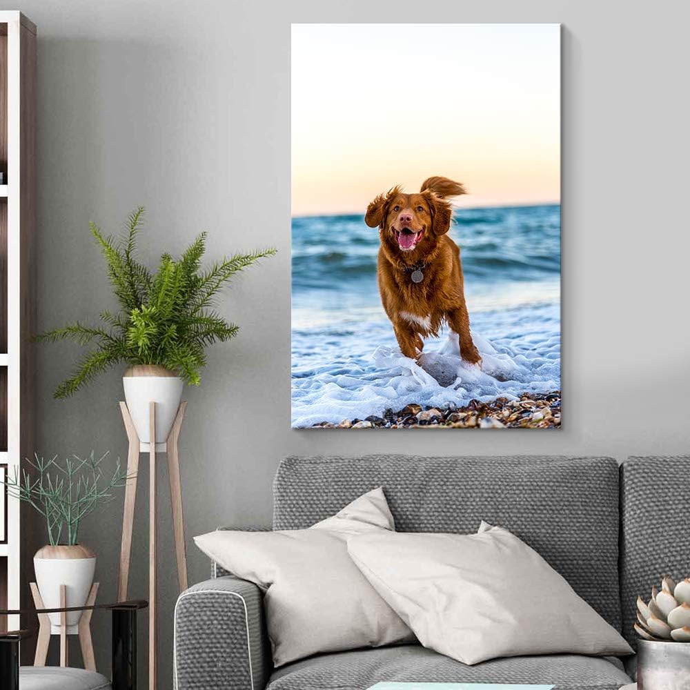 NWT Custom Canvas Prints with Your Photos for Pet/Animal, Personalized Canvas Pictures for Wall to Print Framed 48x32 inches