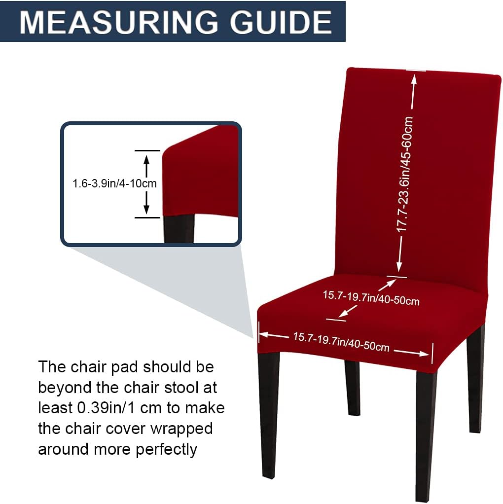 JQinHome 2 Pcs Dining Chair Slipcover,High Stretch Removable Washable Chair Seat Protector Cover for Home Party Hotel Wedding Ceremony