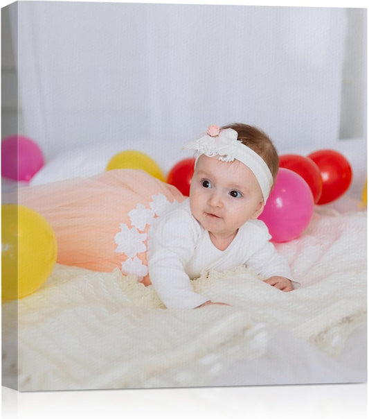 Personalized Custom Canvas Wall Art, Custom Canvas Prints with Your Photos for Living Room, Bedroom, Wedding Pet Baby Family Photo Framed Wall Art, Customized Photo Gift for Family，Friend，Lover，Pet