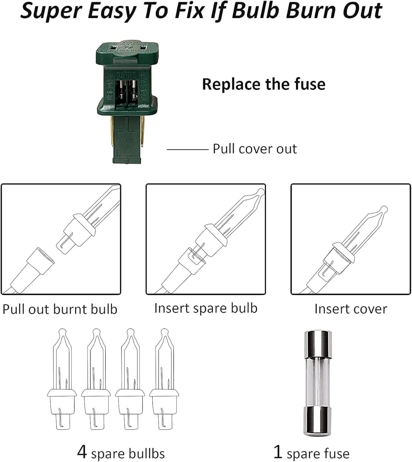 Dazzle Bright Red and Green Christmas Mini String Lights, 20FT 100 Count Incandescent Waterproof Fairy Lights Plug in, Connectable Christmas Decorations for Indoor Outdoor Home Party Garden Yard