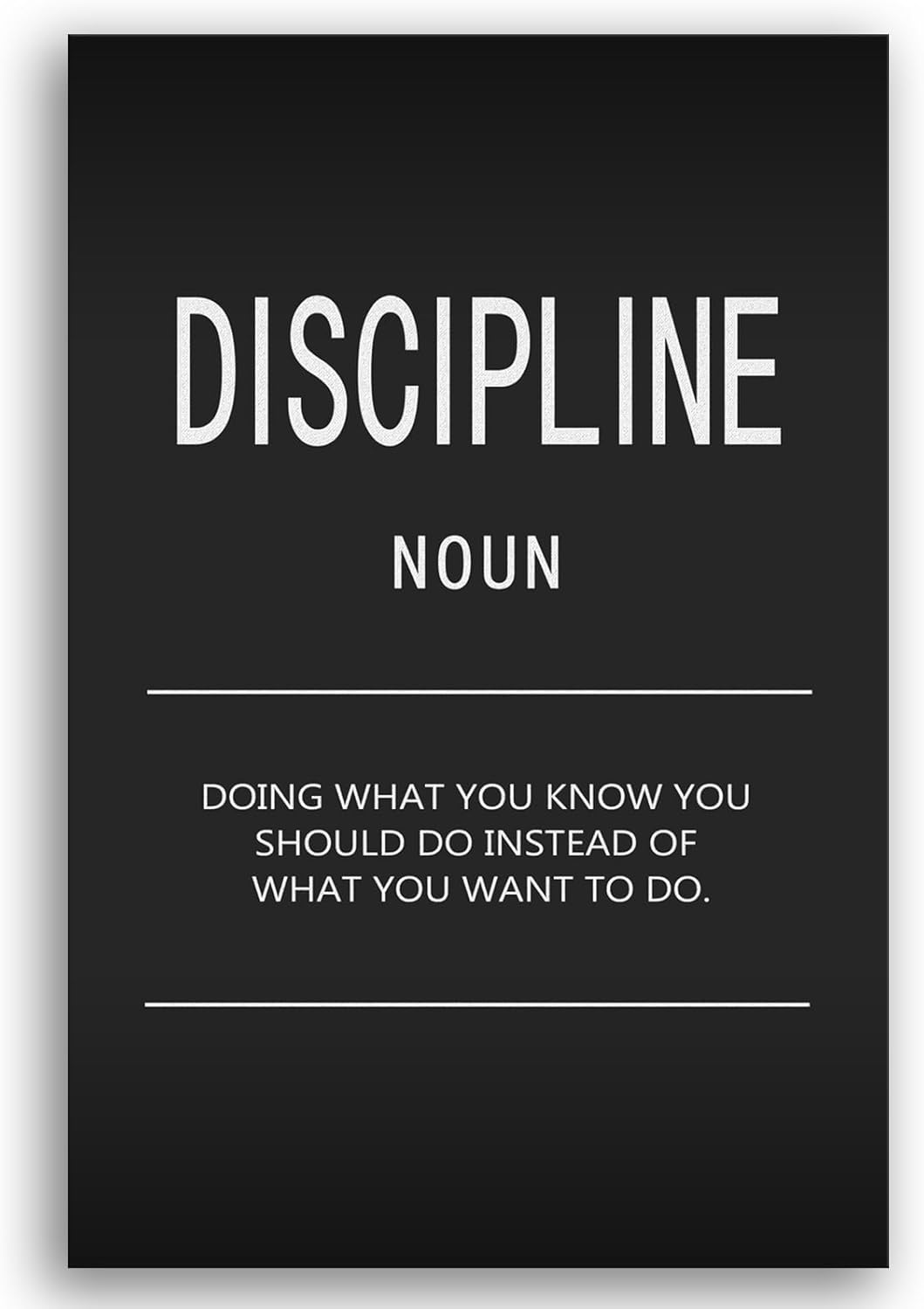 Inspirational Canvas Wall Art Inspiring Painting Prints Motivational Entrepreneur Quotes Discipline Noun Posters Inspiration Office Home Decor Artwork Living Room Framed Ready to Hang[12" W X 18" H]