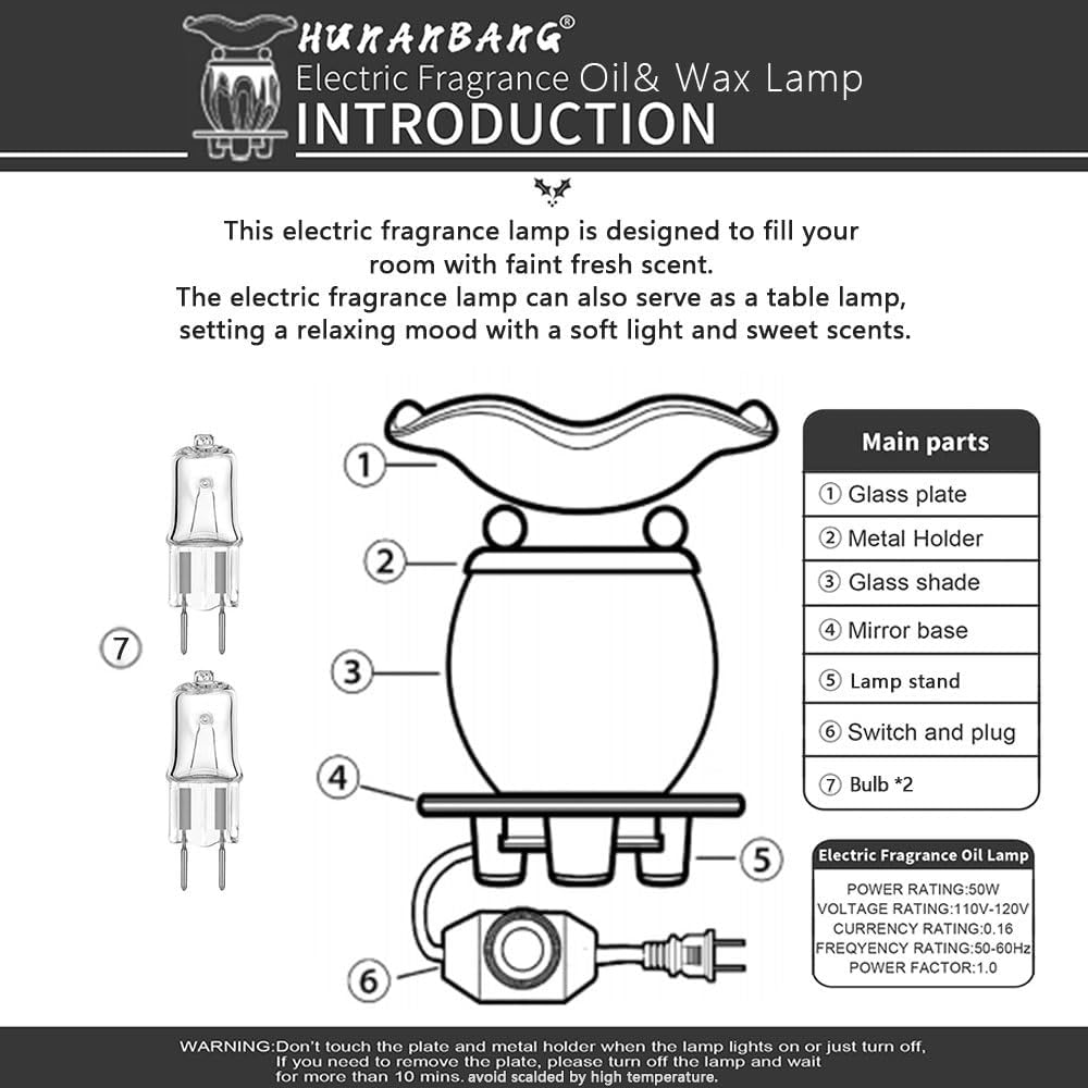HUNANBANG 1 X Purple Tie Dye Electric Oil Warmer with a Mirrored Base