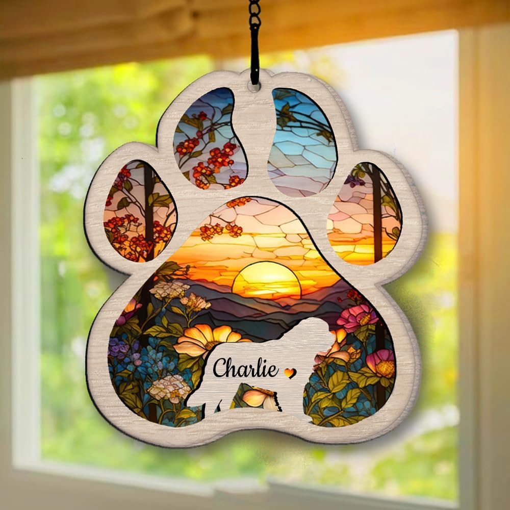 Personalized Newfoundland Suncatcher Dog Memorial Gifts, Custom Newfoundland Ornament Christmas Tree, Pet Remembrance Gift, Loss of Dog Sympathy Gift, Pets Memorial Ornament, Pet Loss Suncatcher