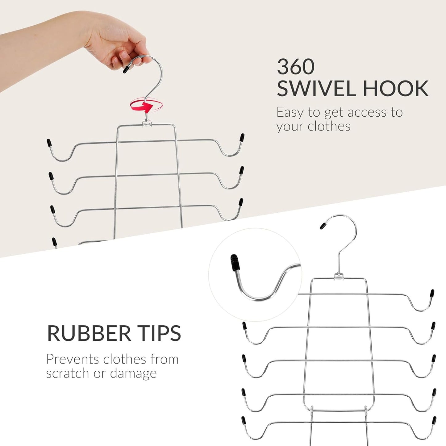 ZEDODIER 3 Pack Tank Top Hanger, Space Saving Bra Hangers, Non-Slip Hanging Sport Bras Holder, Closet Organizers and Storage for Camisoles Tank Tops Bras Ties Swimsuits Strappy Dress, Silver