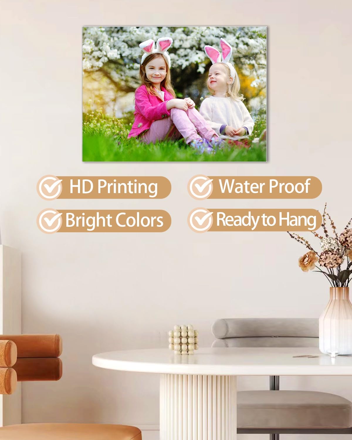 AbcCustomize Canvas Prints with Your Photos, Custom Canvas for Living Room and Bedroom Decor, Personalized gifts for Friends Lover and Family, Canvas Wall Art for Gifts & Keepsakes, Ready to Hang