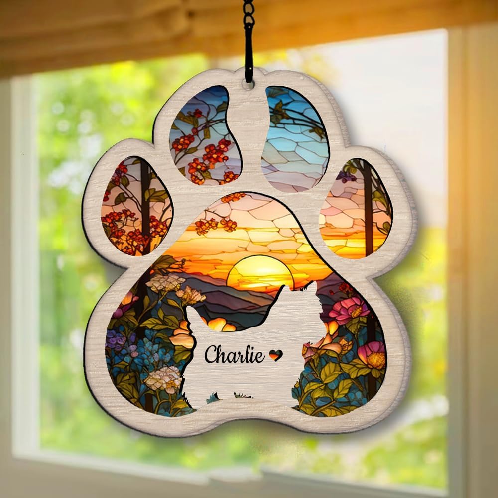 IZI POD Personalized Westie Suncatcher Dog Memorial Gifts, Custom Westie Ornament Christmas Tree, Pet Remembrance Gift, Loss of Dog Sympathy Gift, Pets Memorial Ornament, Pet Loss Suncatcher