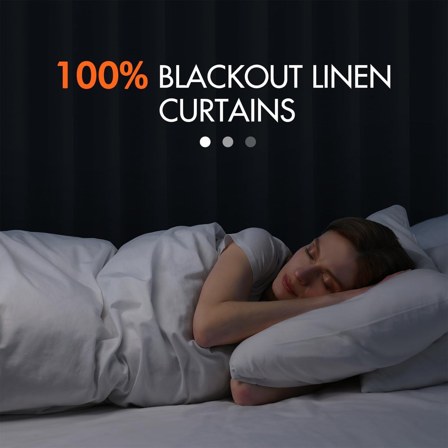 MIULEE 100% Blackout Curtains 120 Inch Long 2 Panels Set for Bedroom, Thick Faux Linen Black Out Curtain Room Darkening Back Tab Pleat Window Textured Drapes with Hooks for Living Room, Chambray Blue