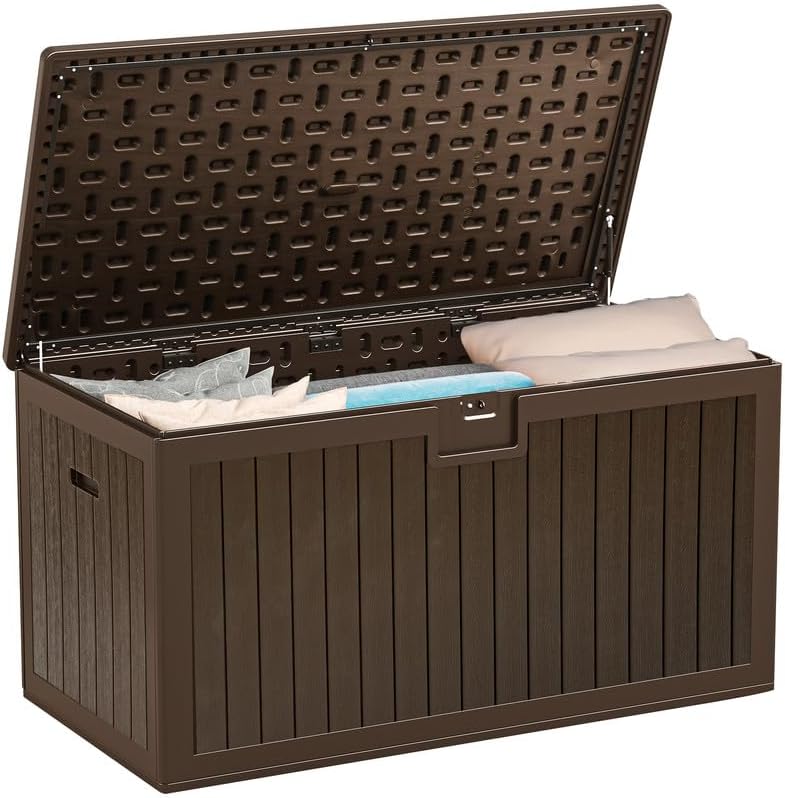 YITAHOME XL 150 Gallon Large Deck Box,Outdoor Storage for Patio Furniture Cushions,Garden Tools,Waterproof,Lockable (Black)