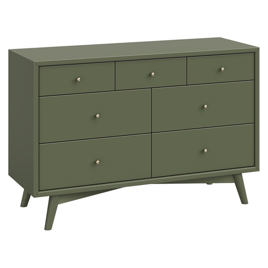 Babyletto Palma 7-Drawer Baby Dresser for Nursery - GREENGUARD Gold Certified - Assembled Chest of Drawers for Kids, Boys & Girls - Multi-Purpose Storage Dresser for Bedroom, Living Room, Olive Green