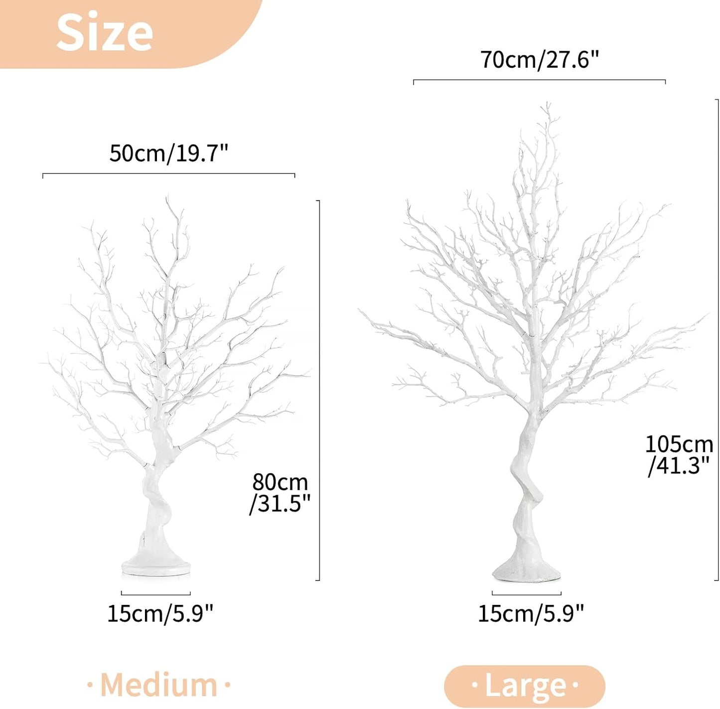 NUPTIO White Christmas Tree Branch Artificial 31.5 inch Tall Manzanita Tree Halloween Centerpiece Wedding Centerpieces for Tables, Decorative Ornament Display Tree for Decoration Weddings (1 Pc)