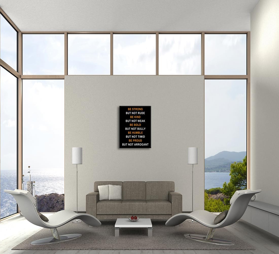 Inspirational Quotes Wall Decor Motivation Wall Art Be Strong But Not Rude Posters Canvas Framed Quotes Wall Decor Home Bedroom Office Decor [30''Wx 40''H]