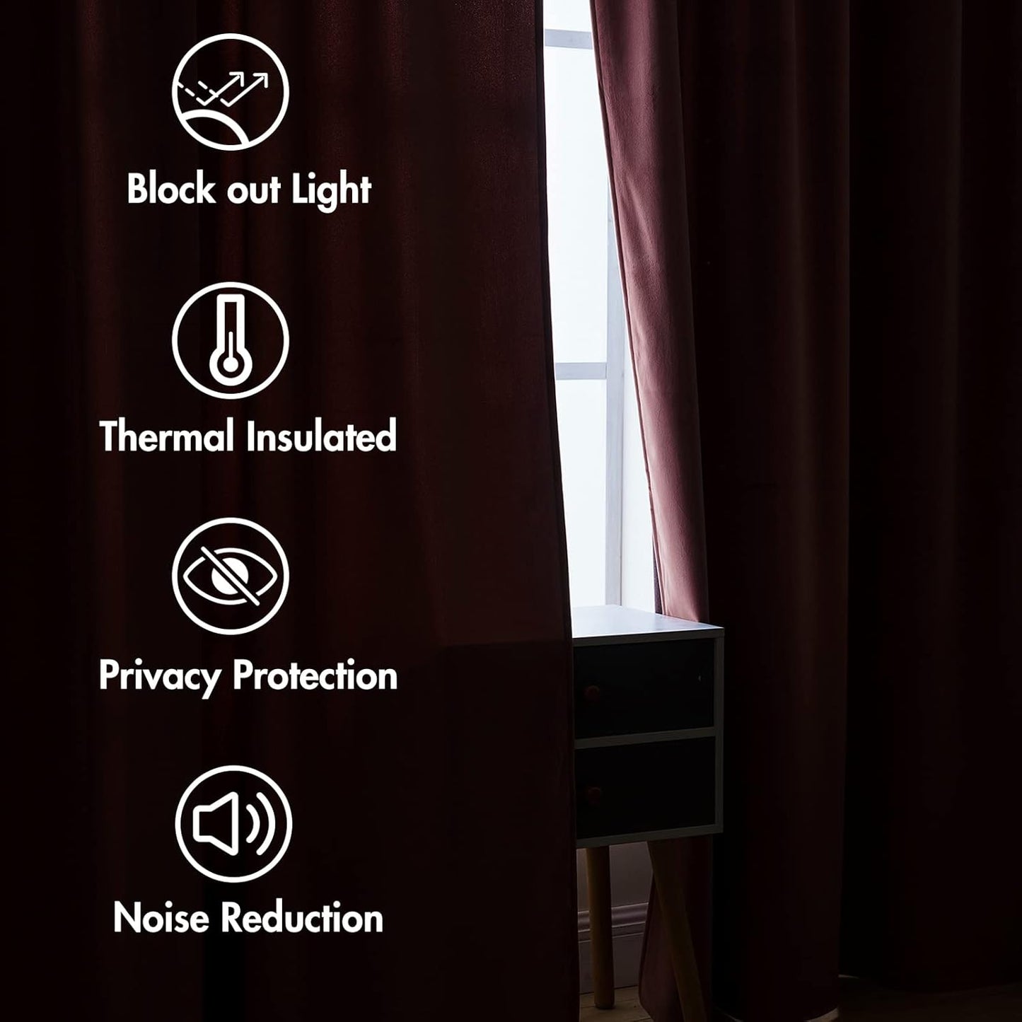 MIULEE Dusty Rose Velvet Curtains 96 Inches Long 2 Panels - Pinch Pleated Luxury Room Darkening Curtains for Bedroom Living Room Blackout Thermal Insulated Soft Pink Window Drapes Back Tab Rod Pocket