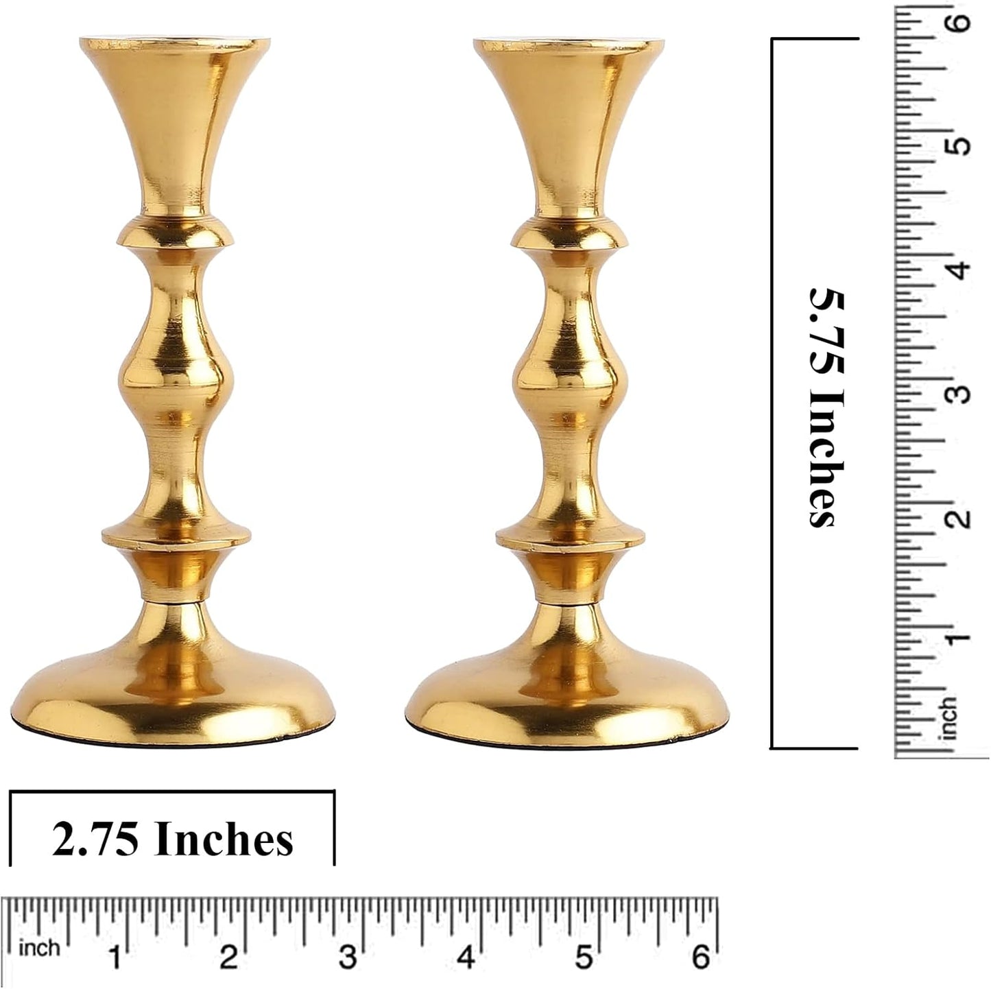 Rely+ Gold Candle Holders Set of 2 Decorative Centerpiece Table Candlesticks Holders for Taper Candles Home Decor Easter Candle Holders for Dinner Party Wedding Decorations