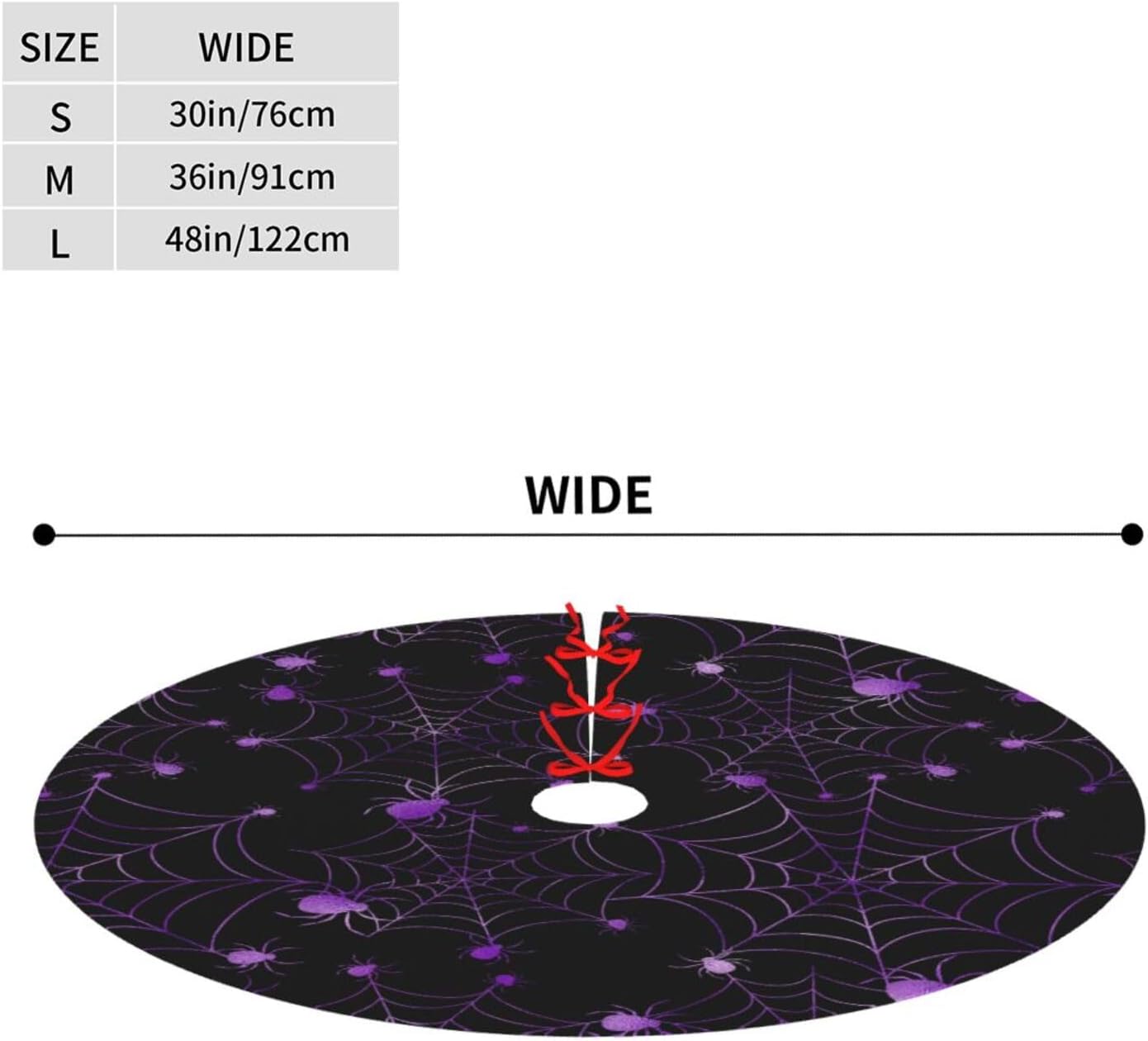 Christmas Tree Skirt,Purple Spider Web Xmas Tree Skirt Rustic Farmhouse Tree Skirt for Christmas Decor Xmas Holiday Home Party Decorations30