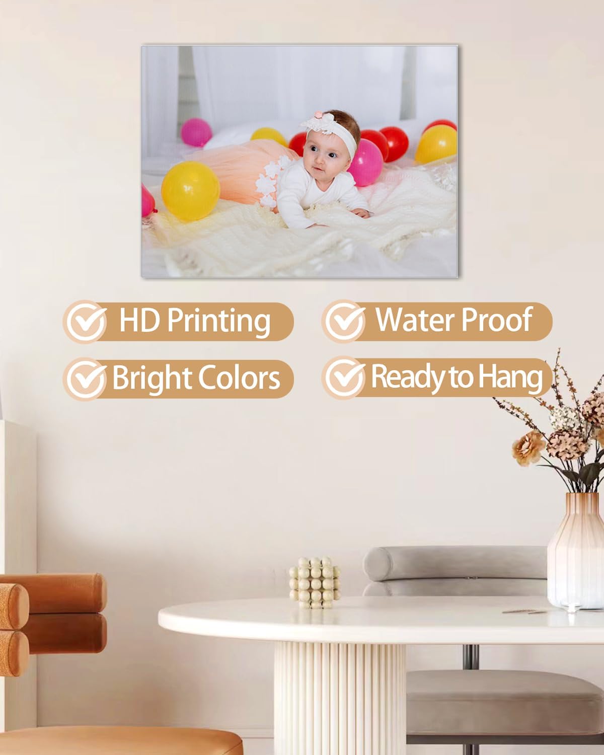 AbcCustomize Canvas Prints with Your Photos, Custom Canvas for Living Room and Bedroom Decor, Personalized gifts for Friends Lover and Family, Canvas Wall Art for Gifts & Keepsakes, Ready to Hang