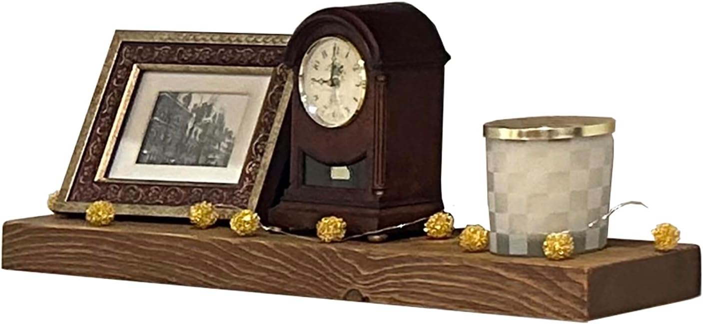 joelsantiques - 30 Inch Wooden Floating Shelves for Wall - 30x6x2 in - Made of Natural Wood - Long Heavy Duty Rustic Wall Shelves for Bedroom - Perfect for Living Room, Kitchen - Medium Brown