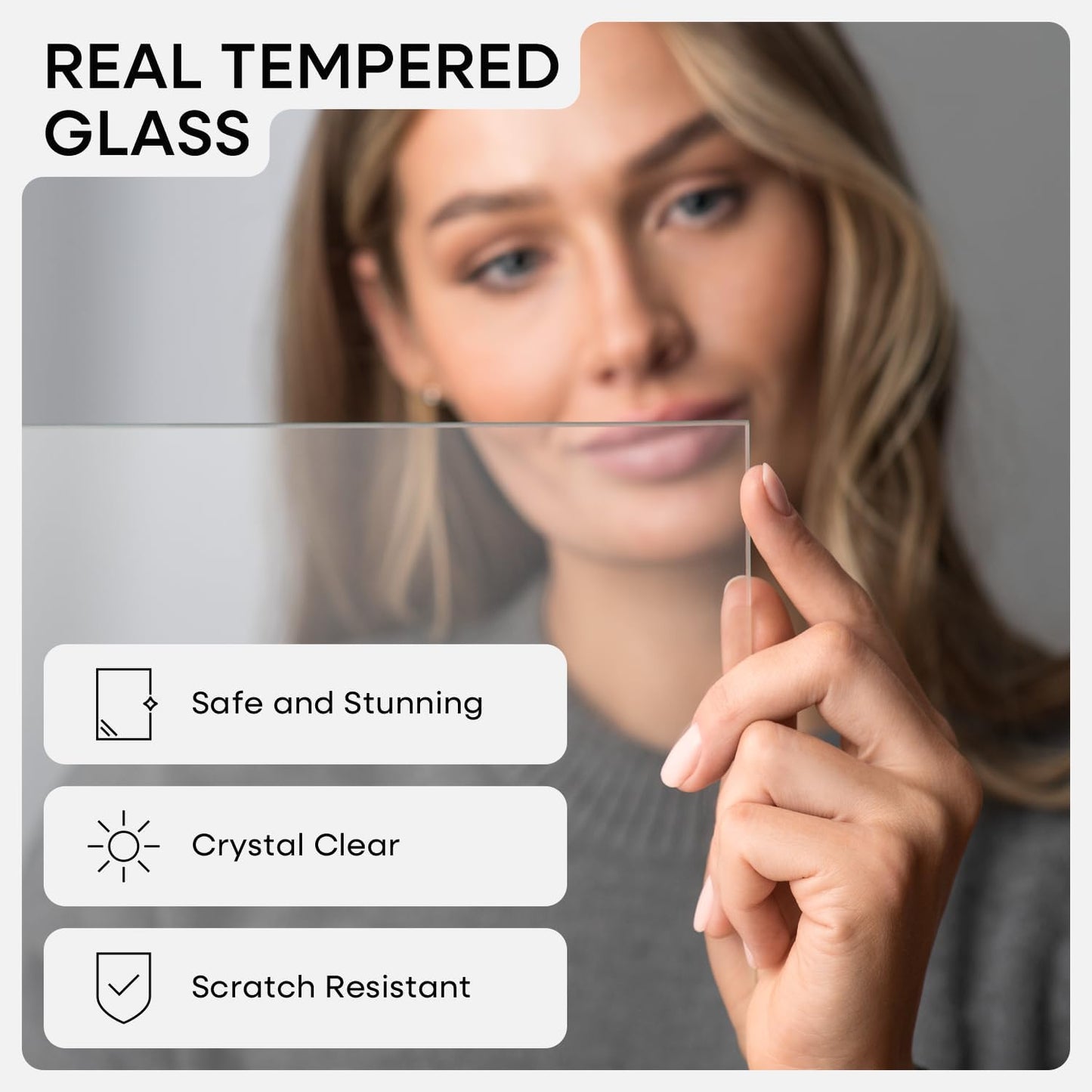 Homeforia 24x24 Picture Frame Black, High End Metal 24 x 24 Large Square Poster Frame Matted to 20 x 20 in Photo, 24by24 Thin Black Frames with Mat 20x20 inch Print, Tempered Glass, Wall Kit, Set of 1