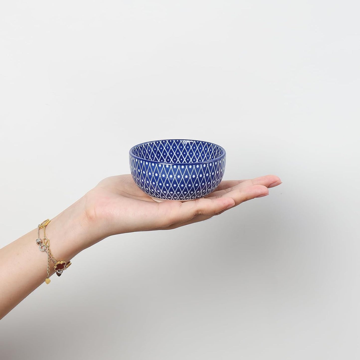 Selamica Ceramic 4 OZ Dipping Bowls Set, 3.5 Inch Mini Bowls for Dipping, Side Dishes, Microwave Dishwasher Safe, Set of 6, Vintage Blue