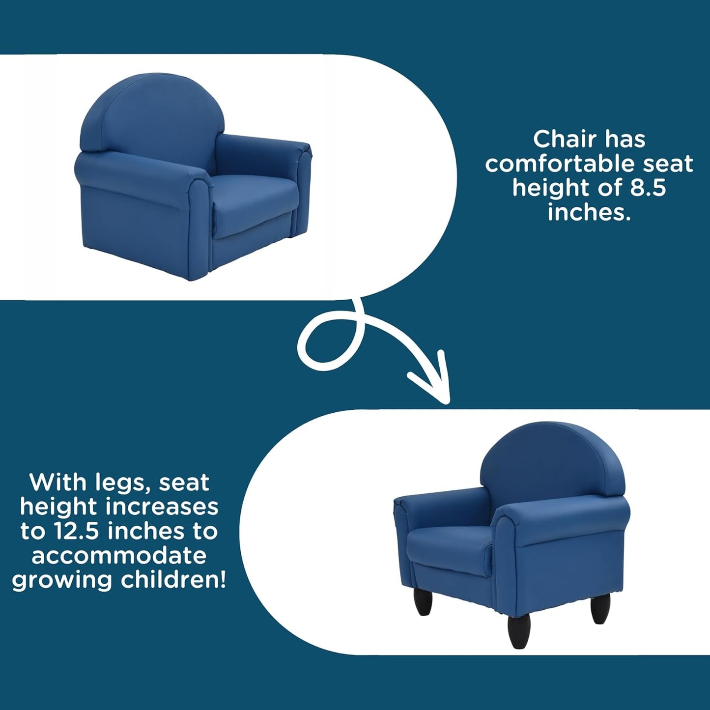 Children's Factory As We Grow Chair and Couch, Flexible Seating for Daycare or Preschool, Kids Reading Couch, Playroom Furniture, Deep Water