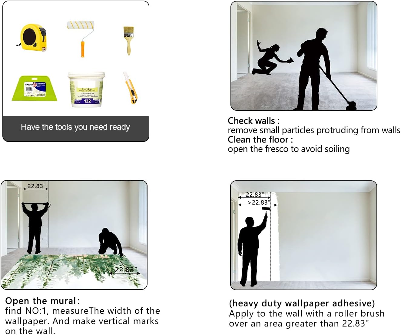 Boys or Girls Cartoon Pine Tree Forest wallpeper Nursery Kids Bedroom Wall Mural - 137"x96"（Not Peel and Stick）