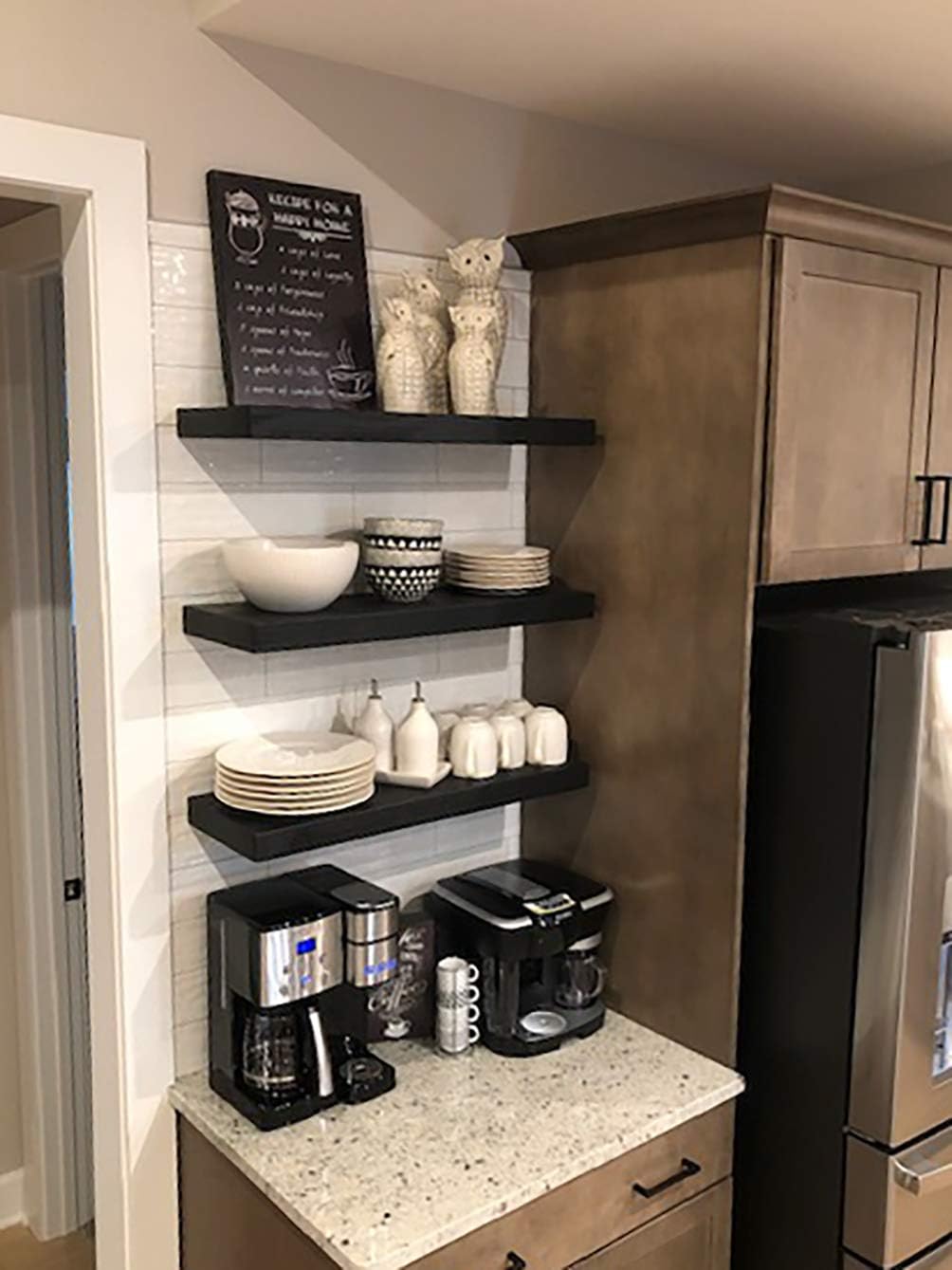 Joel's Antiques 42 Inch Wooden Floating Shelves for Wall - 42x12x2 in - Made of Natural Wood - Long Heavy Duty Rustic Wall Shelves for Bedroom - Perfect for Living Room, Kitchen - Black