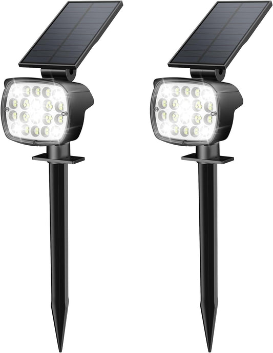 Kaxiida Solar Lights Outdoor Waterproof - 2025 Upgrade 3 Level Ultra Bright Spot Lights Uplights, LED Landscape Spotlight for Tree, Pathway, Wall, Adjustable Solar Panel Auto On/Off