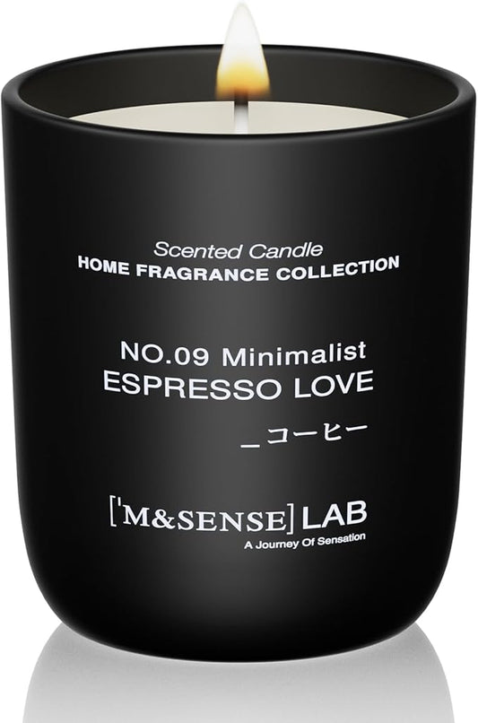 M&SENSE Natural Soy Candle| Espresso Love | 5.3 oz | Minimalist Scented Candle for Relaxation, Gifting, Home Décor | for Bedroom, Office, Party Small
