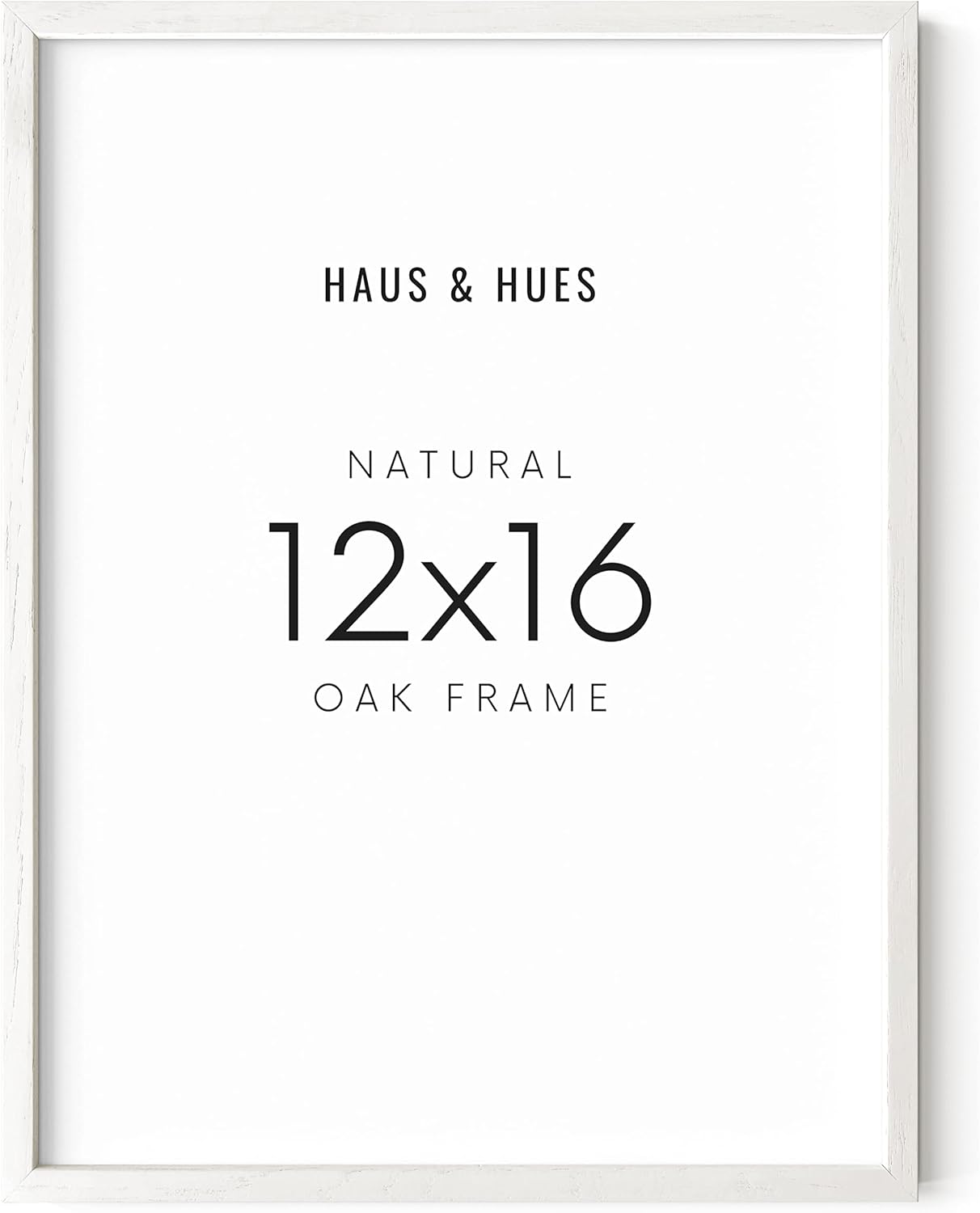 HAUS AND HUES 12x16 White Picture Frames - 12x16 Picture Frame White Photo Frame 12x16, Wood Picture Frames 12x16 Wood, White Frames, 12x16 Frame White Photo Frame 12 x 16 (White Oak Frame)