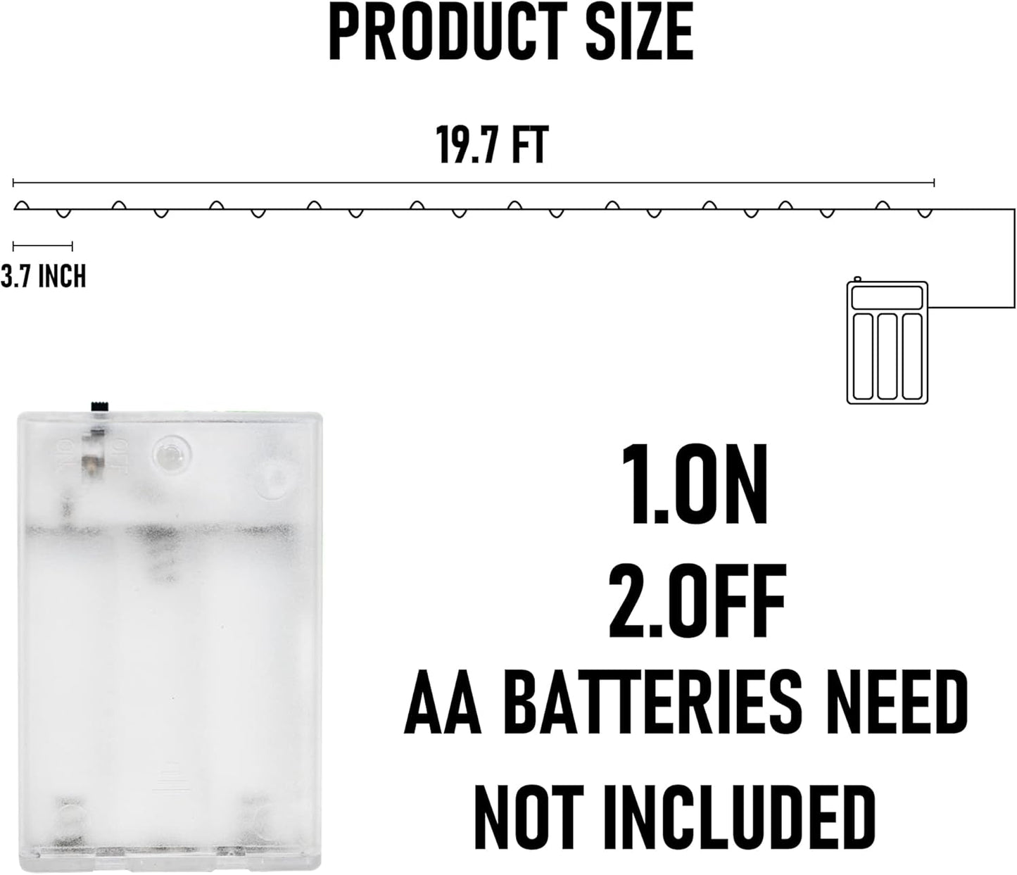 Dazzle Bright Fairy Lights Battery Operated, 20 FT 60 LED Silver Wire Waterproof Battery Operated String Lights, Christmas Decorations for Indoor Outdoor Bedroom Yard Decor, Red