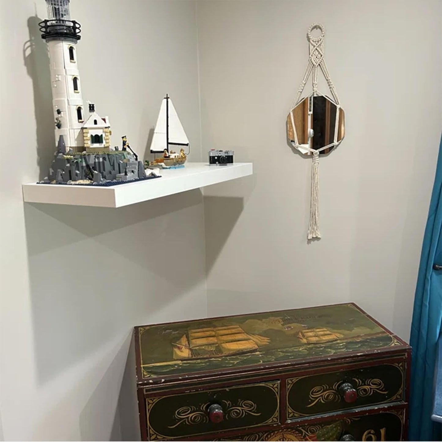 Floating Shelf, Set of 2 Wall Shelf, 24 in W x 12.75 in D x 2 in H Wooden Floating Wall Shelf with Invisible Brackets for Living Room/Bedroom/Bathroom/Kitchen Storage and Decor, White