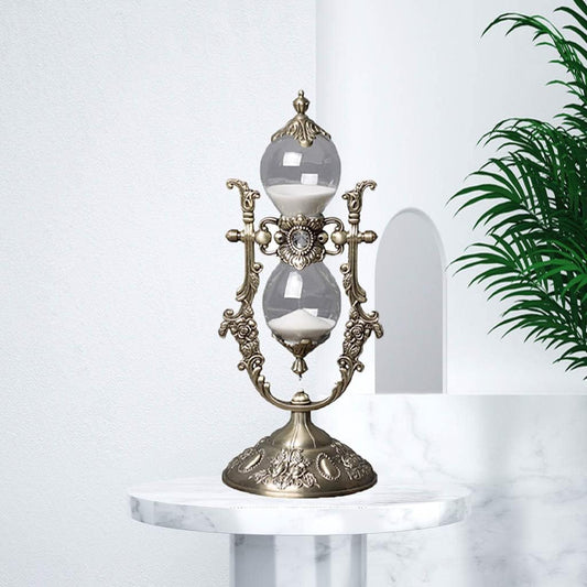 Sand Timer 30 Minutes,Sanduhr Deko,Hour Glass,Metal Vintage Hourglass,for Home Decoration Office Desk Wedding Party Decor Kitchen Timer (White Sand)
