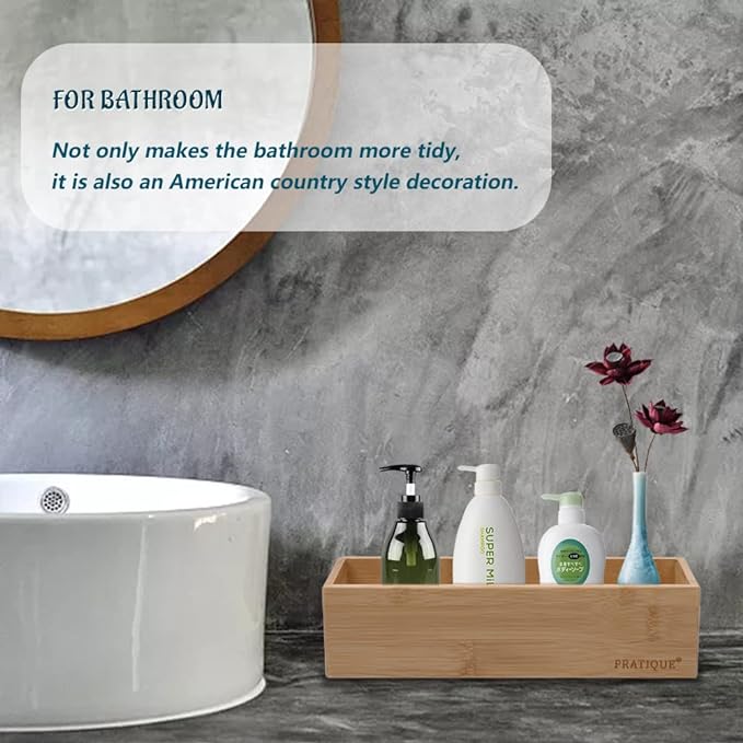 Bamboo Drawer Organizer - Kitchen Utensil Organizer Silverware Tray Cutlery Holder，Office Desk Supplies and Accessories (8.9x3x2.6 inch)