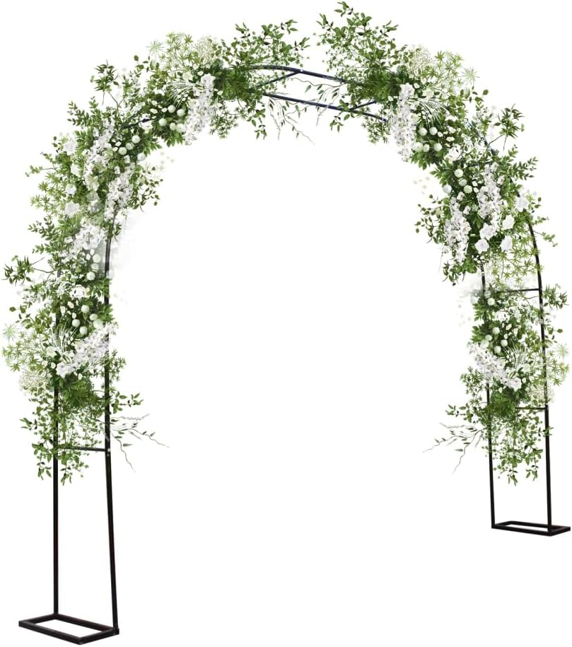 Garden Arch Trellis for Climbing Plants, 9.8'x7.2' Outdoor Arch Trellis, Metal Arbor Arches for Indoor Garden Ceremony Baby Shower Party Decoration Black