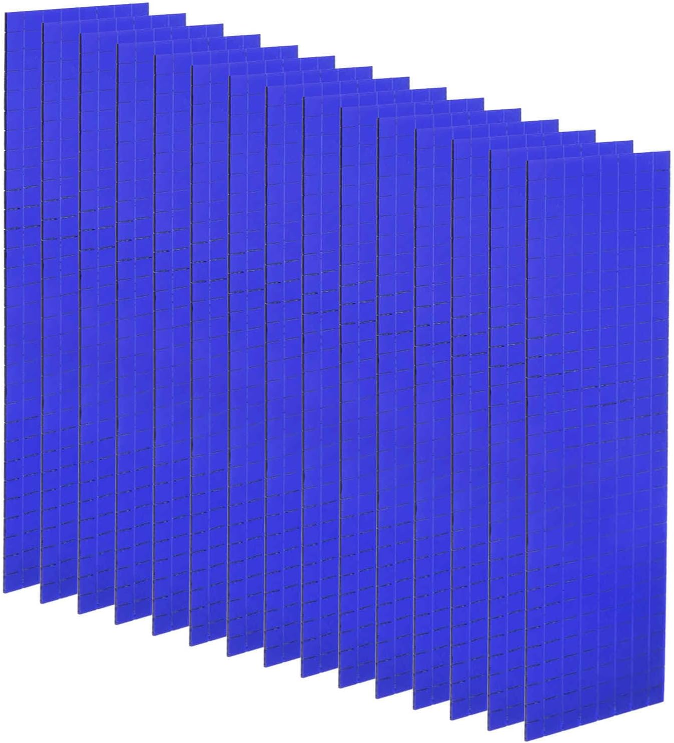 HARFINGTON 15 Sheet 7200 Pieces Self Adhesive Mirror Mosaic Tiles 5x5mm Small Square Mirror Tiles Sticker Disco Ball Stickers Mini Glass Tiles for DIY Craft Party Home Decoration, Blue