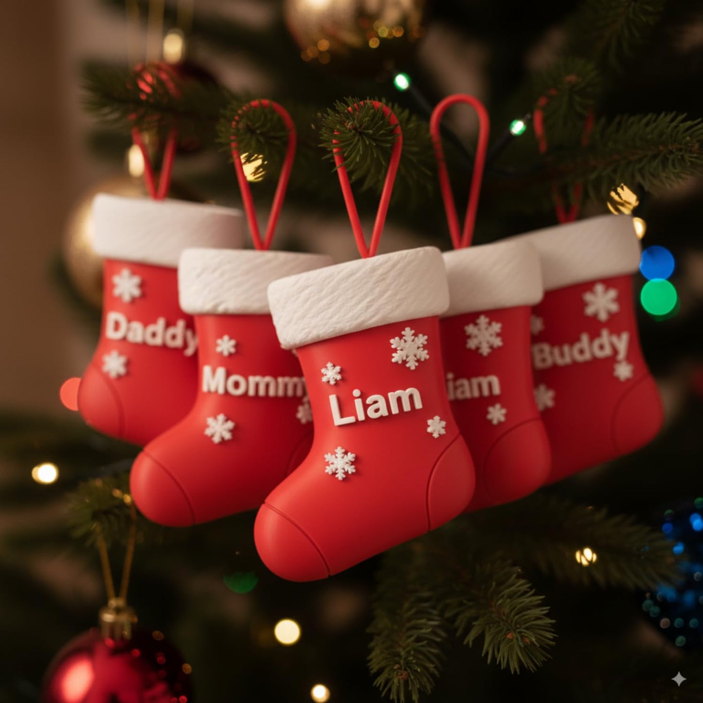 Personalized Christmas Stocking Ornament with Custom Name - 3D Printed Holiday Decor for Tree - Unique Keepsake Gift for Family, Kids, Pets - 2025 Christmas Decoration (best)