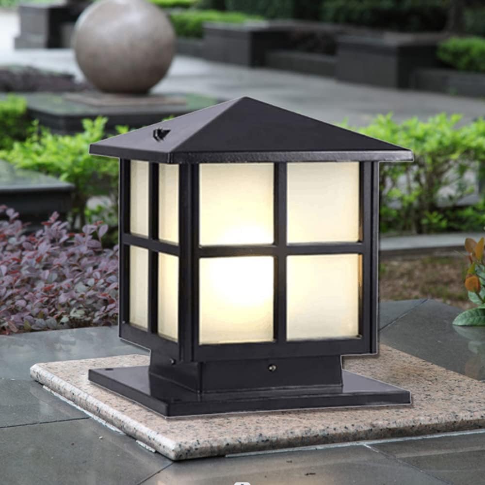 SLAWA Outdoor Post Lights Fixture, Modern Yard Entry Outdoor Column Lights with Aluminum Housing, Patio Pillar Lights Outdoor with Tempered Glass, IP65 Waterproof