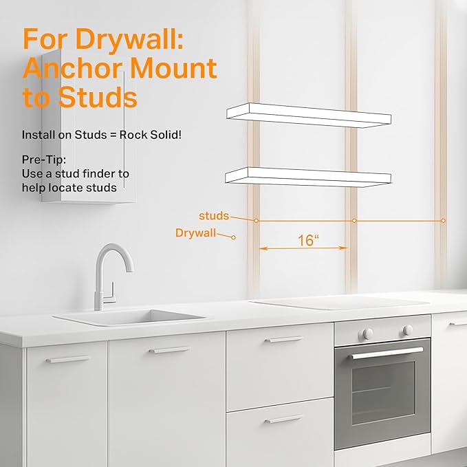 BAYKA Floating Shelves for Wall, 36 inches Long Wall Mounted Rustic Wood Shelves for Bathroom, Bedroom, Living Room, Kitchen, Office, Hanging Shelf for Books/Storage/Decor(Black,Set of 2)