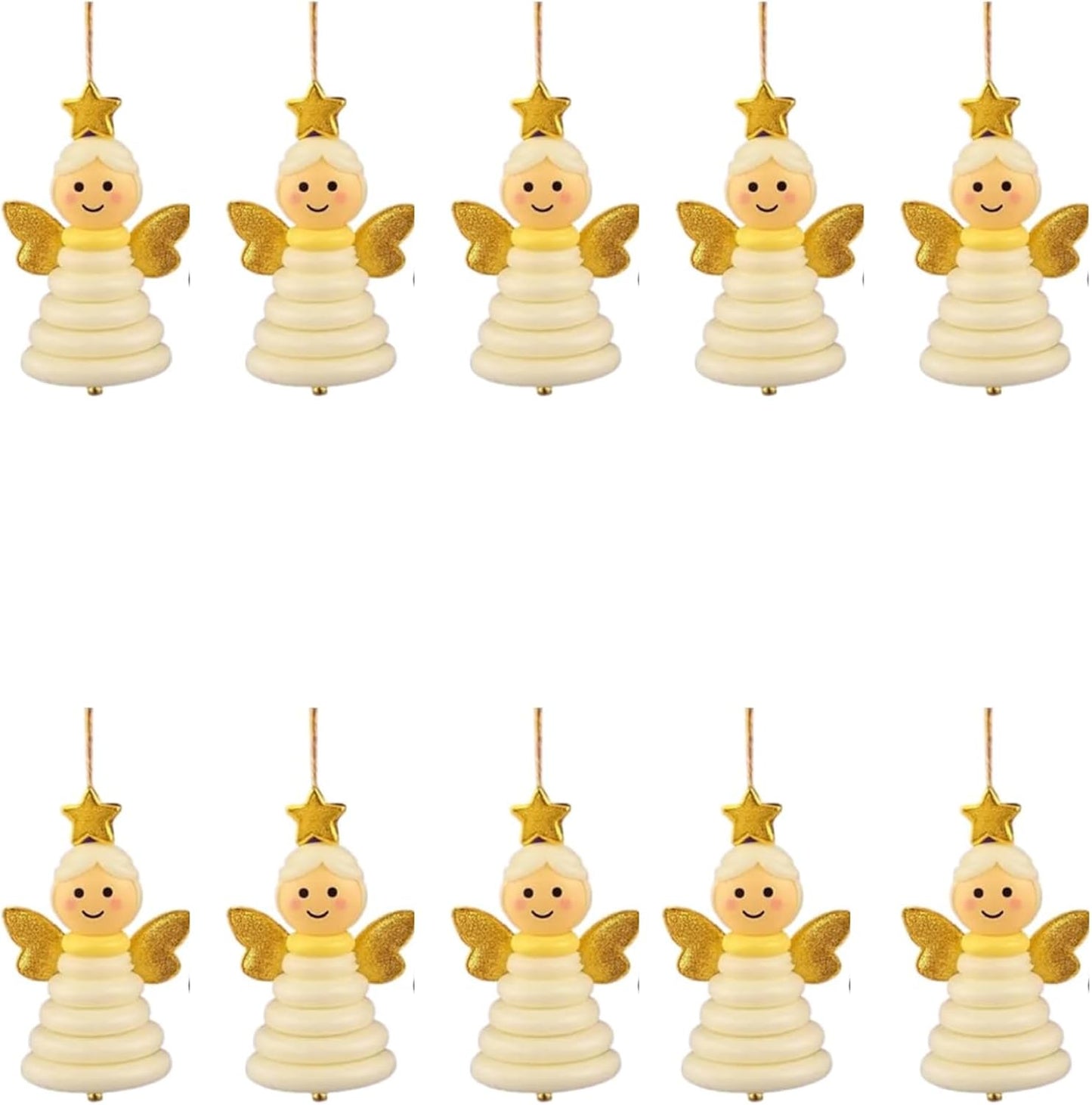 DIY Christmas Button Ornament Making Set - Snowman/Santa/Angel, Fun Holiday Craft Kit for All Ages, Ideal Xmas Tree Hanging Decor & Festive Gifts (10 pcs-C)