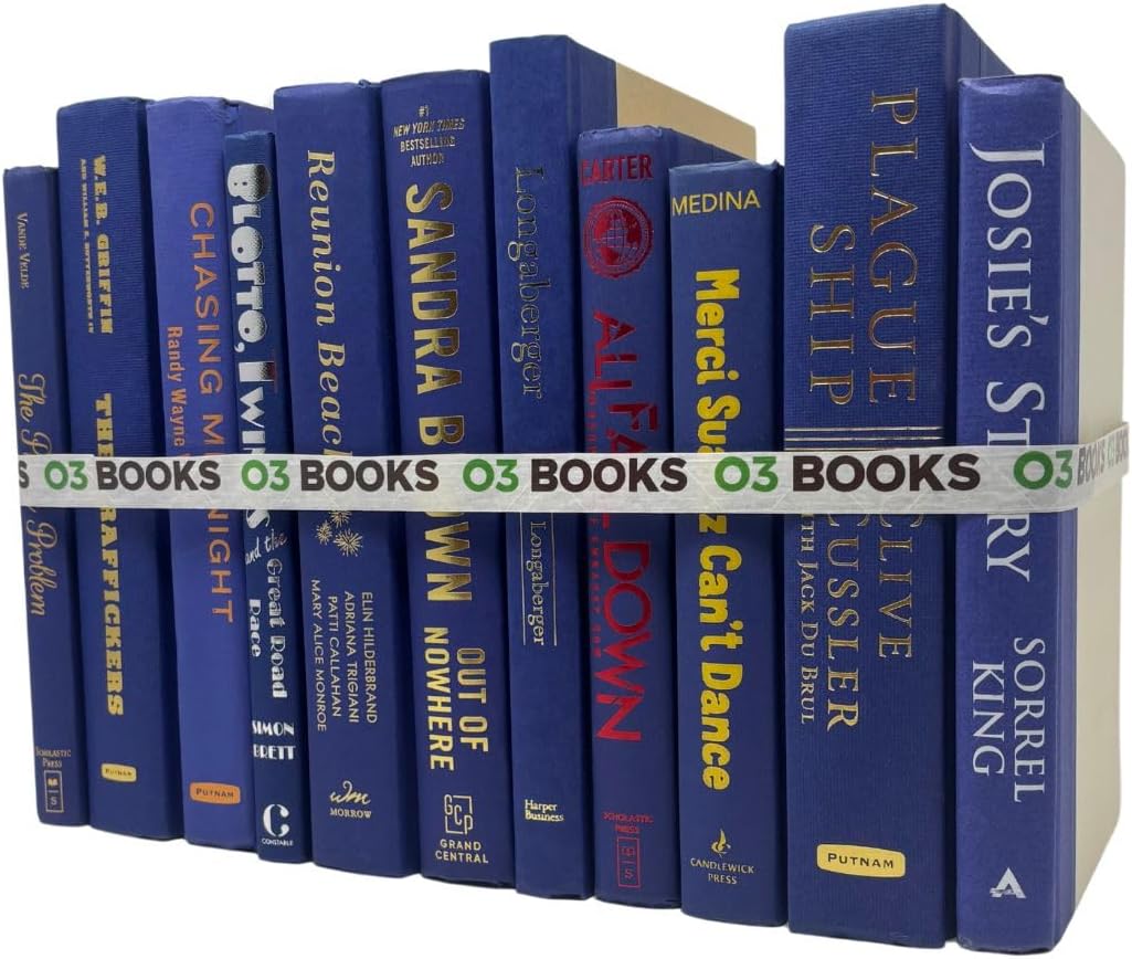 Curated Decorative Books Hardcover Décor Books for Home Décor, Choose Color, Interior Design, Office, Wedding Display, Instant Library, or Staging (Violet, Three Feet)