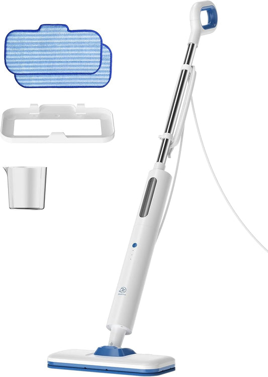 Steam Mop for Floor Cleaning,15-Second Setup,Chemical-Free Floor Steam Cleaner for Hardwood,Laminate,Tile&Greasy Spots.Ergonomic Design with Hands-Free Standing,3 Steam Settings,Reusable Washable Pads