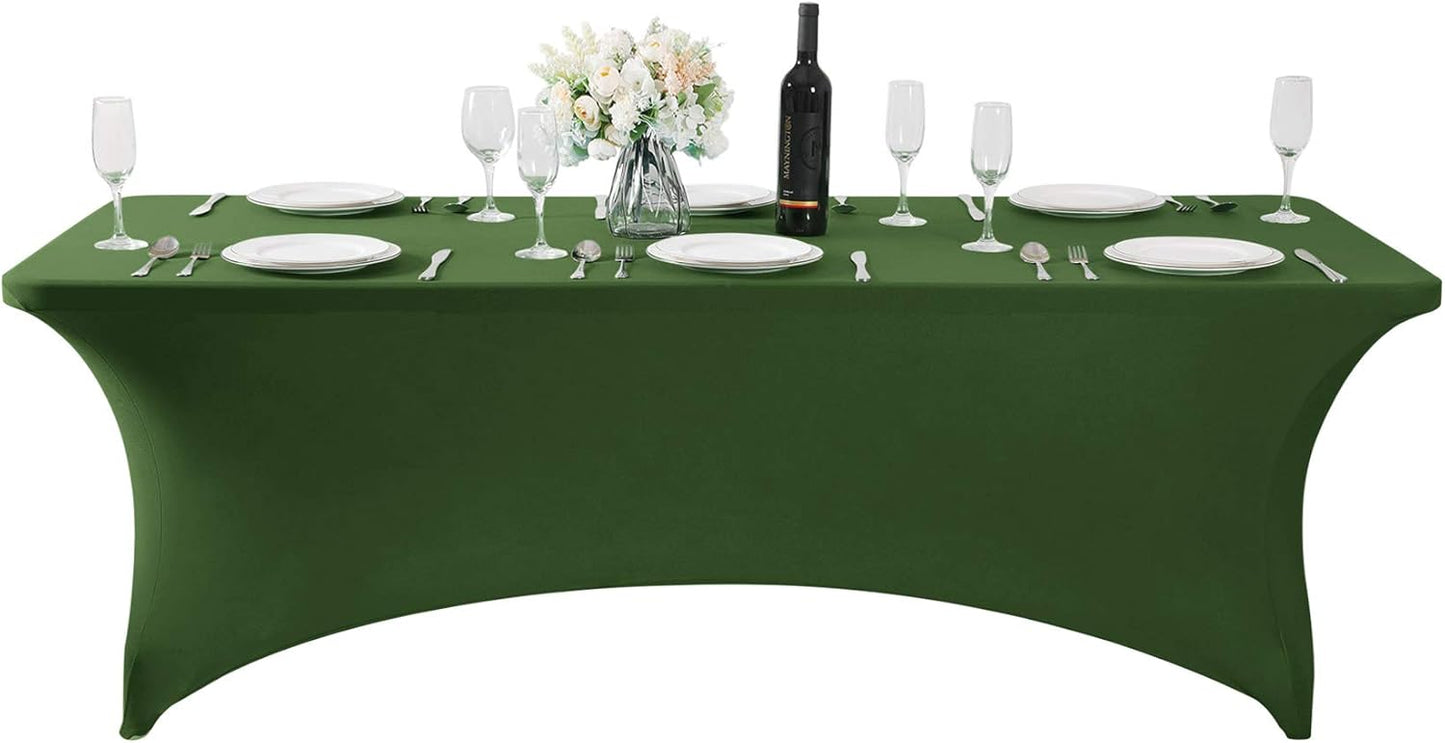 2Pack Spandex Table Cover for 6Ft or 4fT or 8ft Table Universal Fitted Stretch Tablecloth for Party, Banquet, Wedding and Events-Willow