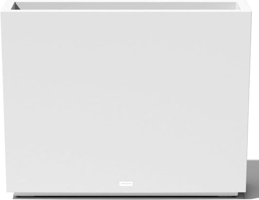 Veradek Span Plastic Box Series Planter - Tall Rectangular, White, All-Weather Resistant, Removable Insert Bucket, Modern Design, Indoor/Outdoor Use