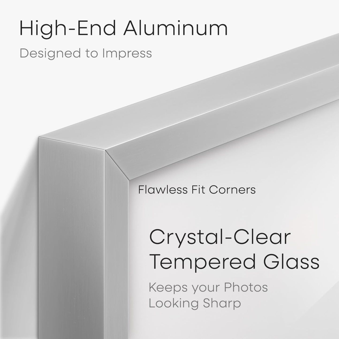 Homeforia Poster Silver Frame 24x36, High End Metal 24 x 36 Large Picture Frame with Mat 20 x 30 Photo, 24x36 Silver Frames Matted to 20x30 Print, 36x24 Thin Frames, Tempered Glass, Wall Kit, Set of 1