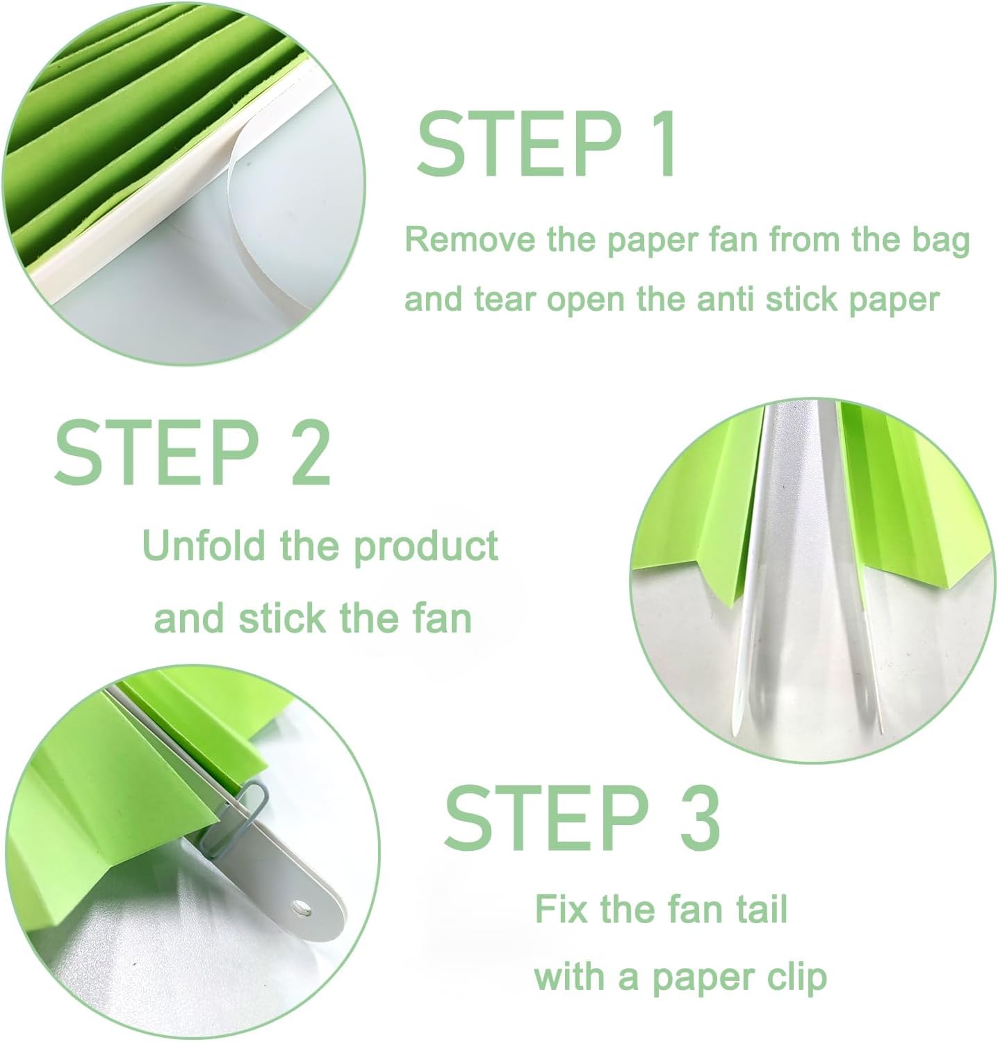 Green Hanging Paper Fans,Green Accessories Paper Decorations for Party,Army Birthday Party Decorations,Lime Green Decor 16in Hanging Paper Fans 30 Color DIY Set （Light Green）)