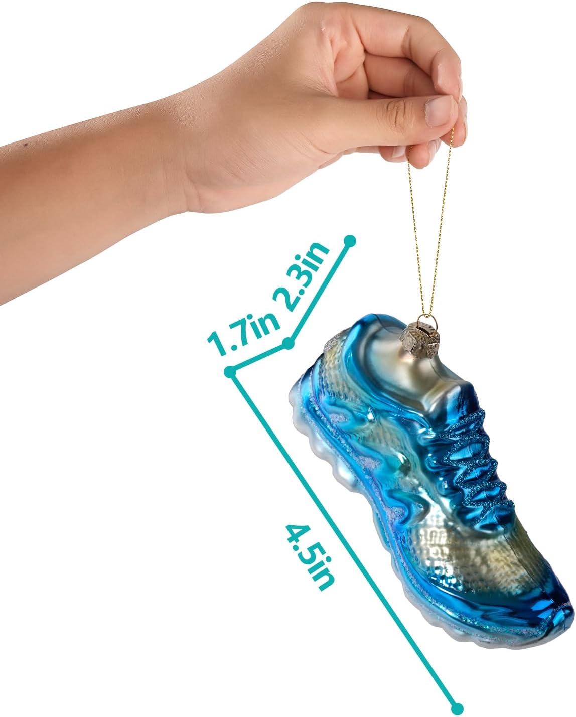 Hanging Christmas Ornaments, 2025 Glass Blown Christmas Tree Ornaments, Blue Christmas Tree Decorations, Funny Gifts & Home Decor, Running Shoes