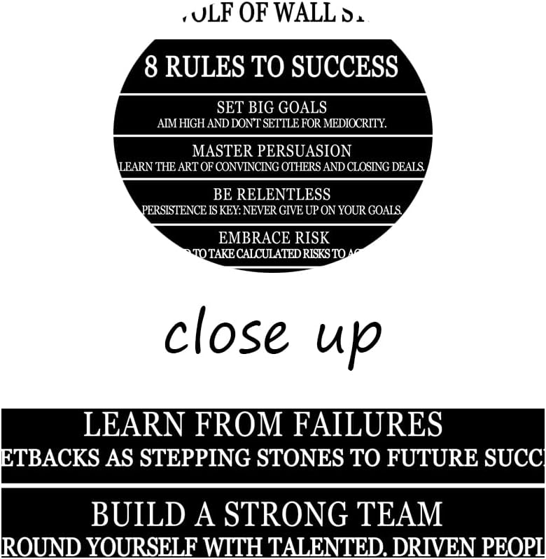 The Wolf Of Wall Street 8 Rules To Success Motivational Wall Art Printed Canvas Poster Inspirational Wall Decor for Office Hallway Gym Bedroom Living Room Framed Ready to Hang [12" W X 18" H]