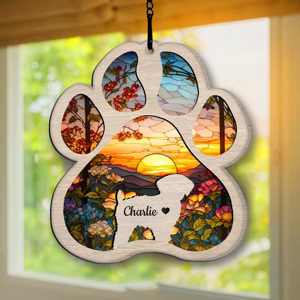 Personalized Yorkipoo Suncatcher Dog Memorial Gifts, Custom Yorkipoo Ornament Christmas Tree, Pet Remembrance Gift, Loss of Dog Sympathy Gift, Pets Memorial Ornament, Pet Loss Suncatcher